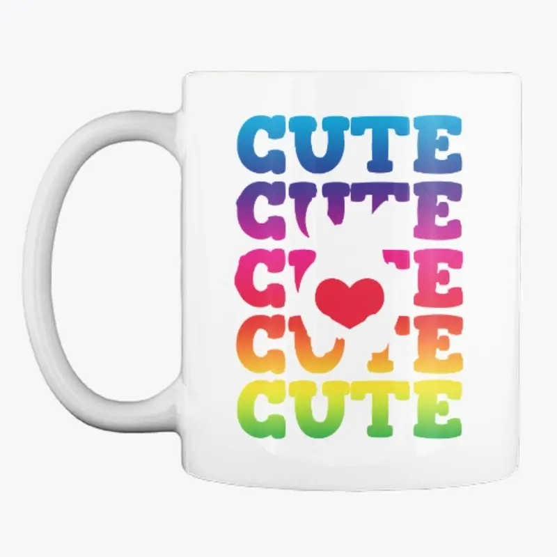 Rainbow Print Corgi Lovers Heart Design