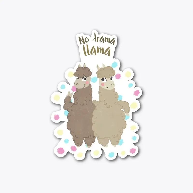 Two Llamas Sans the Drama Novelty 